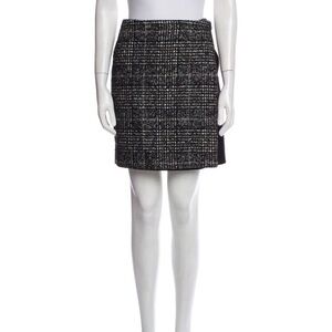 Akris Punto Tweed Pattern Wool Checked Wrap Skirt - S/M